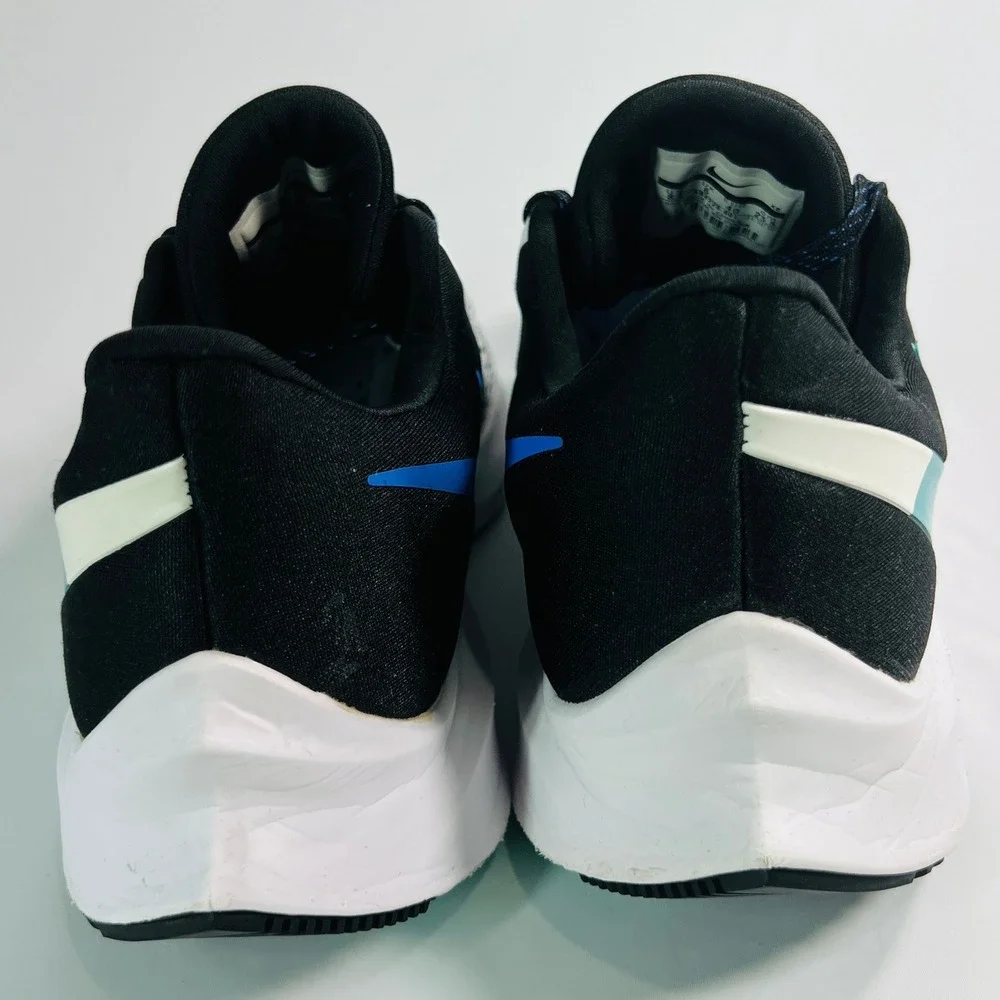 Nike Air Zoom Winflo 6 Black White Oracle Aqua‎ Women 8.5 Running Shoes AQ8228
